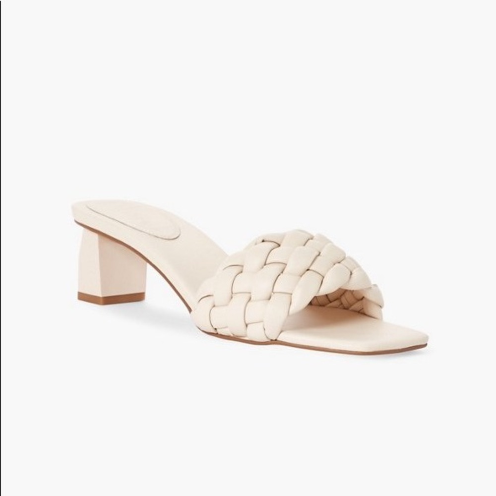 EUC Tonika Braided Strap Heeled Sandal Bone